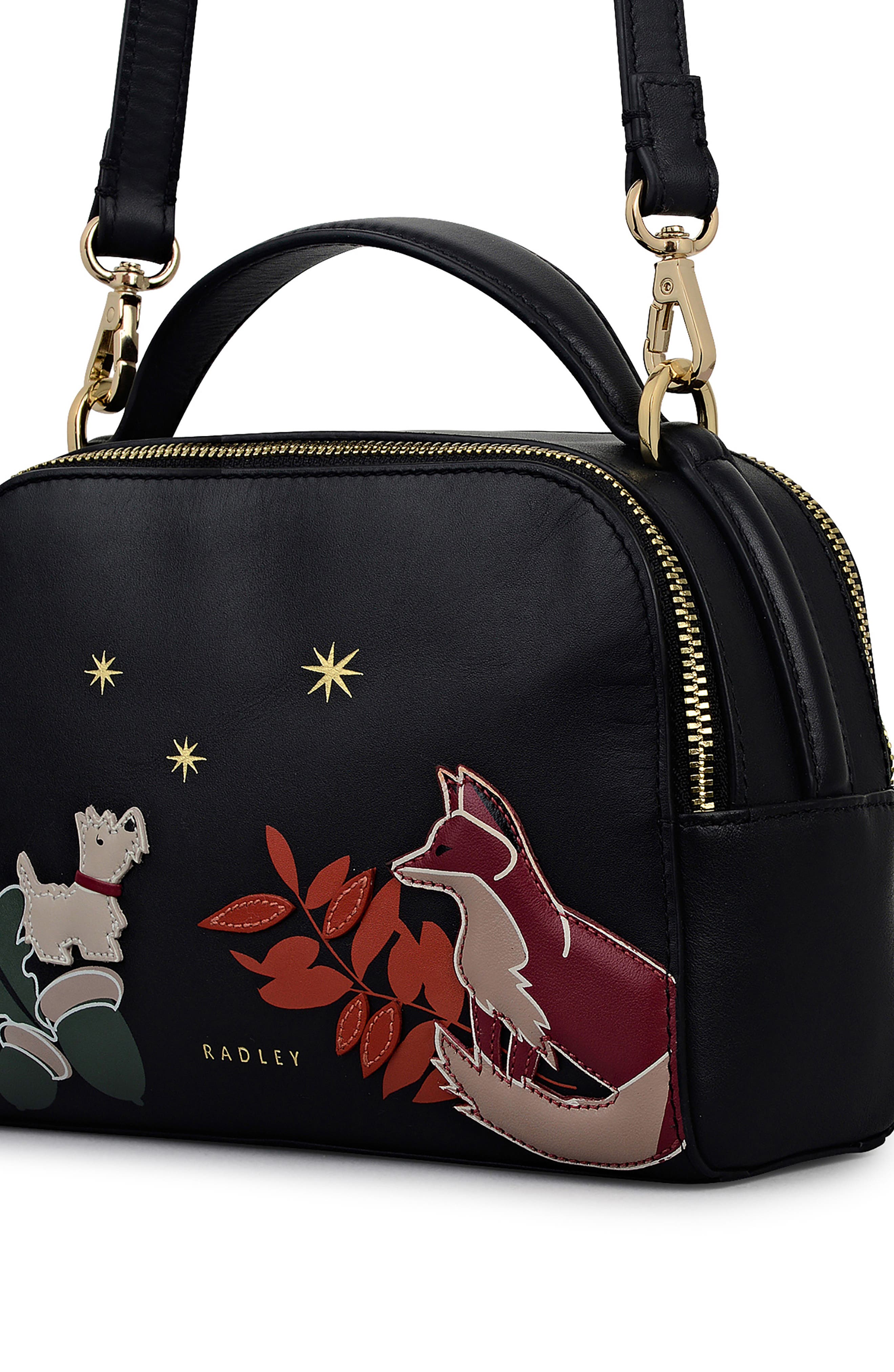 Radley Fleeting Fox Small Crossbody Bag, Alternate, color, Black