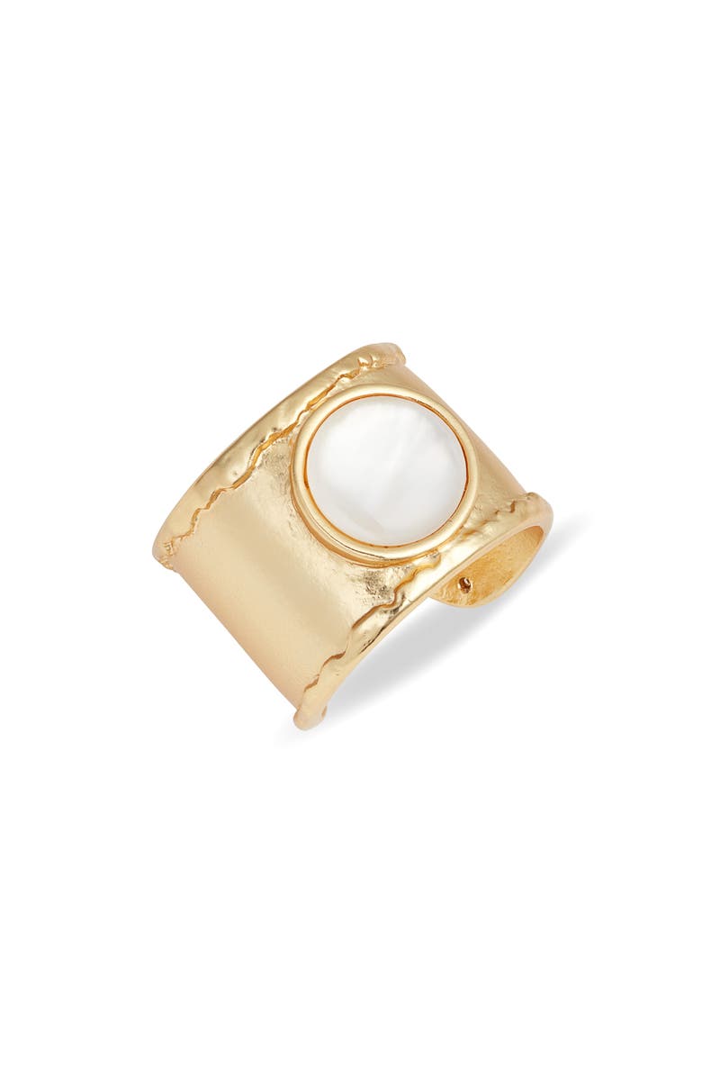 Karine Sultan Hand Edge Cabochon Ring, Main, color, Gold