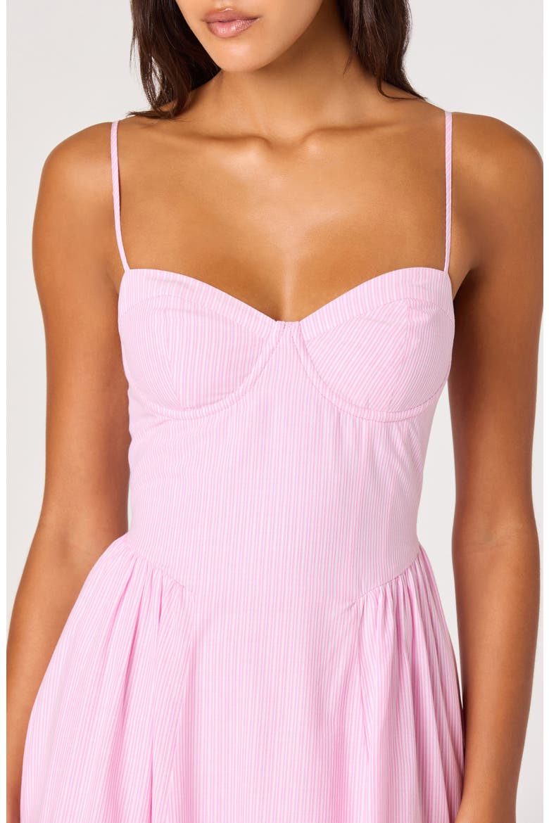 Bellamy Stripe Cotton A-Line Dress, Alternate, color, PINK STRIPE