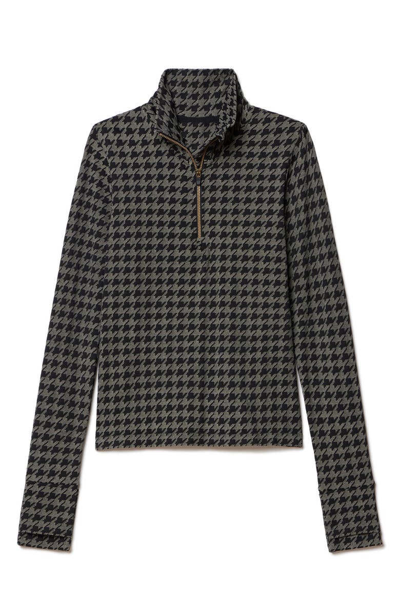 Rhone Houndstooth Seamless Base Layer Quarter Zip, Alternate, color,