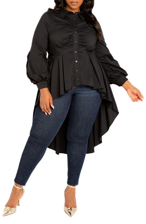 Plus size high low peplum top best sale