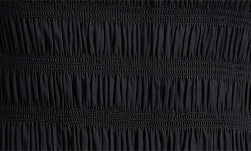 Madewell Poplin Smocked Maxi Dress Jet Black