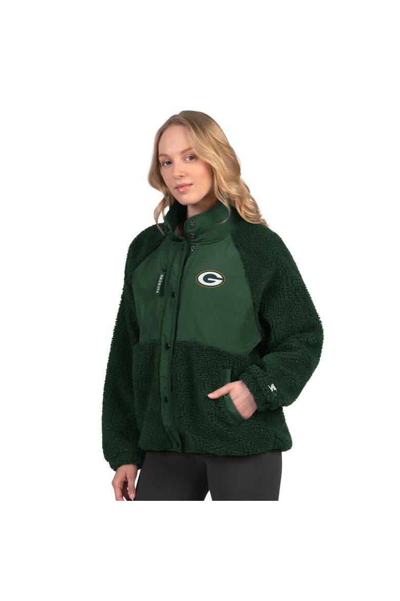 Women's Starter Green Green Bay Packers On the Ball Sherpa Jacket, Main, color, Green