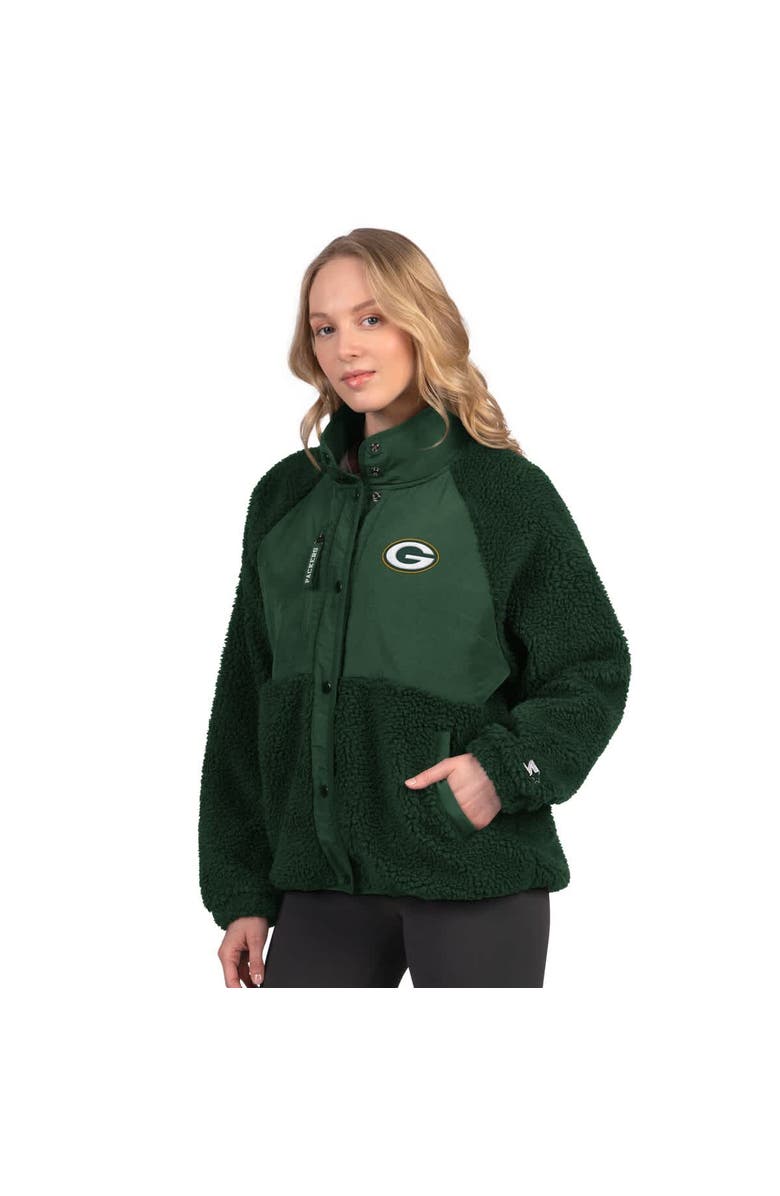 STARTER Women's Starter Green Green Bay Packers On the Ball Sherpa Jacket, Main, color, Green
