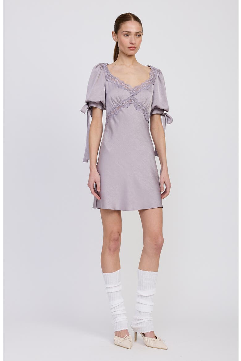 Aracella Puff Sleeve Minidress, Alternate, color, LAVENDER
