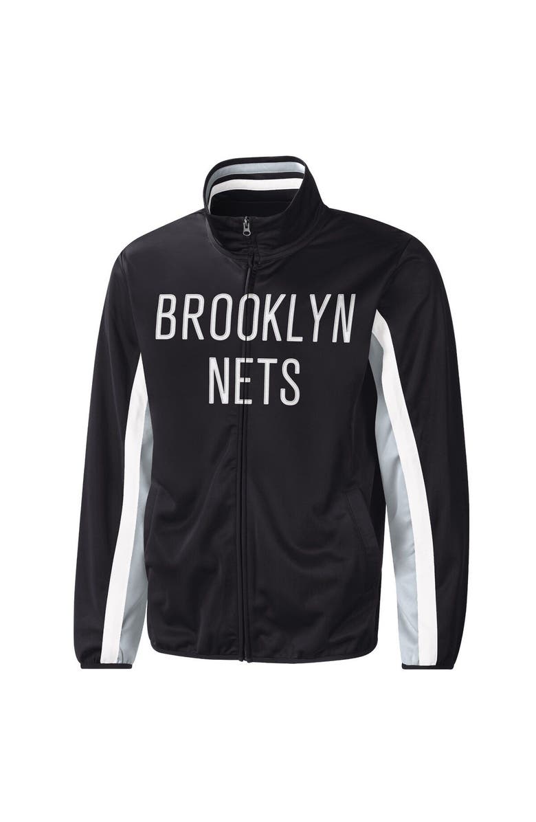 G-III SPORTS BY CARL BANKS Men's G-III Sports by Carl Banks Black Brooklyn Nets Contender Wordmark Full-Zip Track Jacket, Alternate, color, Black