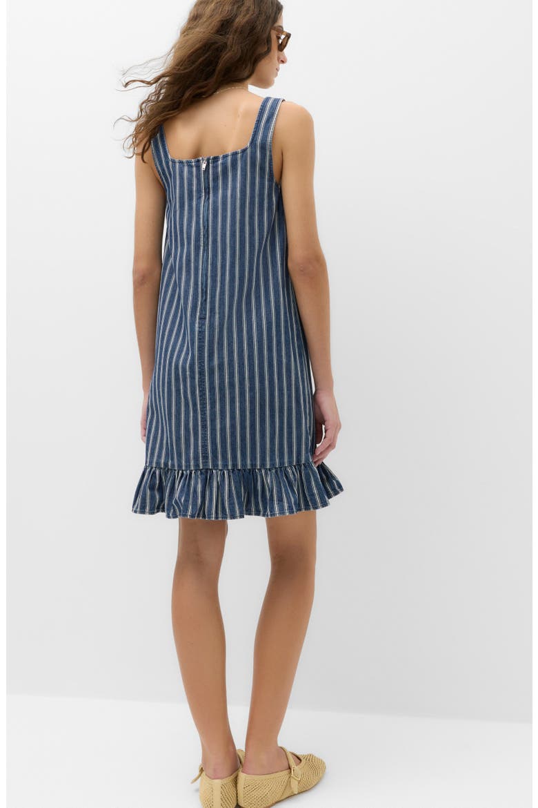 Ruffle Denim Mini Sundress, Alternate, color, DENIM BLUE
