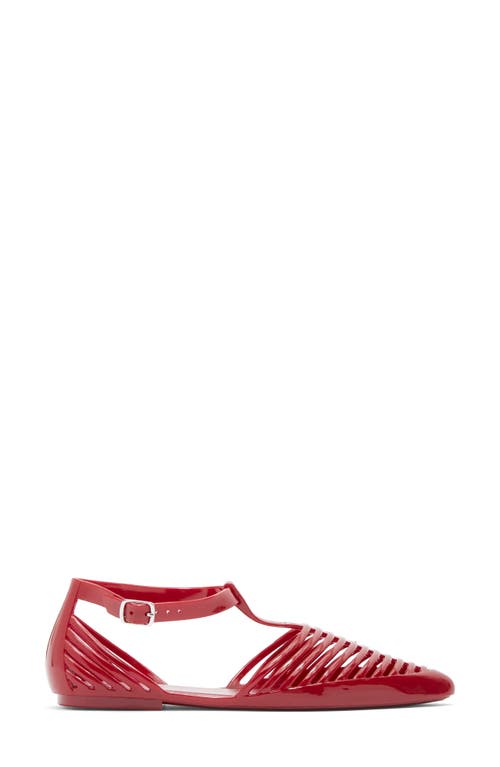 Jeffrey Campbell Squeaky Jelly Flat In Cherry Red