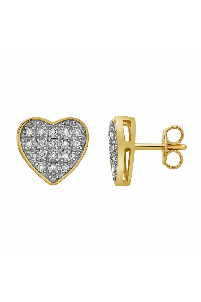 Muse 10K Yellow Gold Cluster Diamond Unisex Earrings - 0.22 Cts, Main, color, 10K Yellow Gold