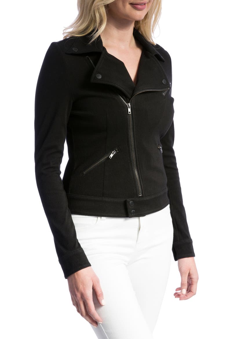 New Moto Stretch Cotton Jacket, Alternate, color, BLACK RINSE