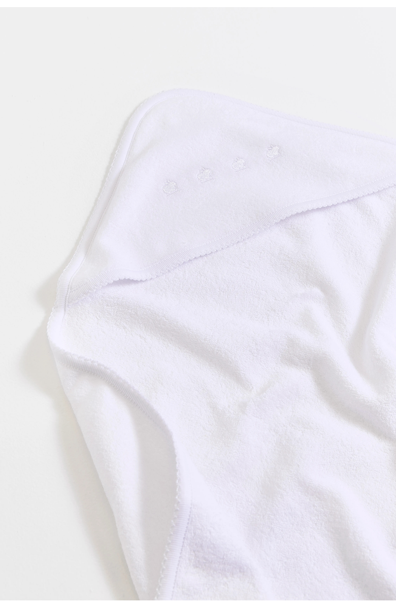 Babycottons Logo Hooded Towel with Glove for Infant, Alternate, color, White