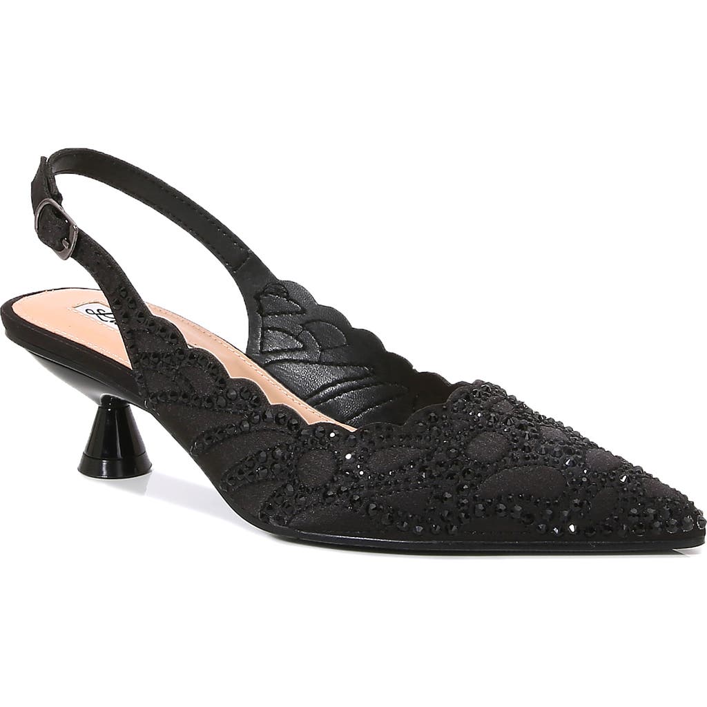 Lady Couture Scallop Top Line Slingback Pump In Black