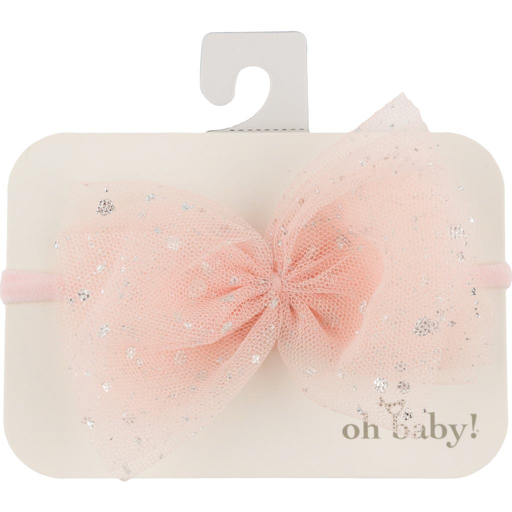 OH BABY OH BABY! SILVER FLECK GLINDA BOW ON NYLON HEADBAND
