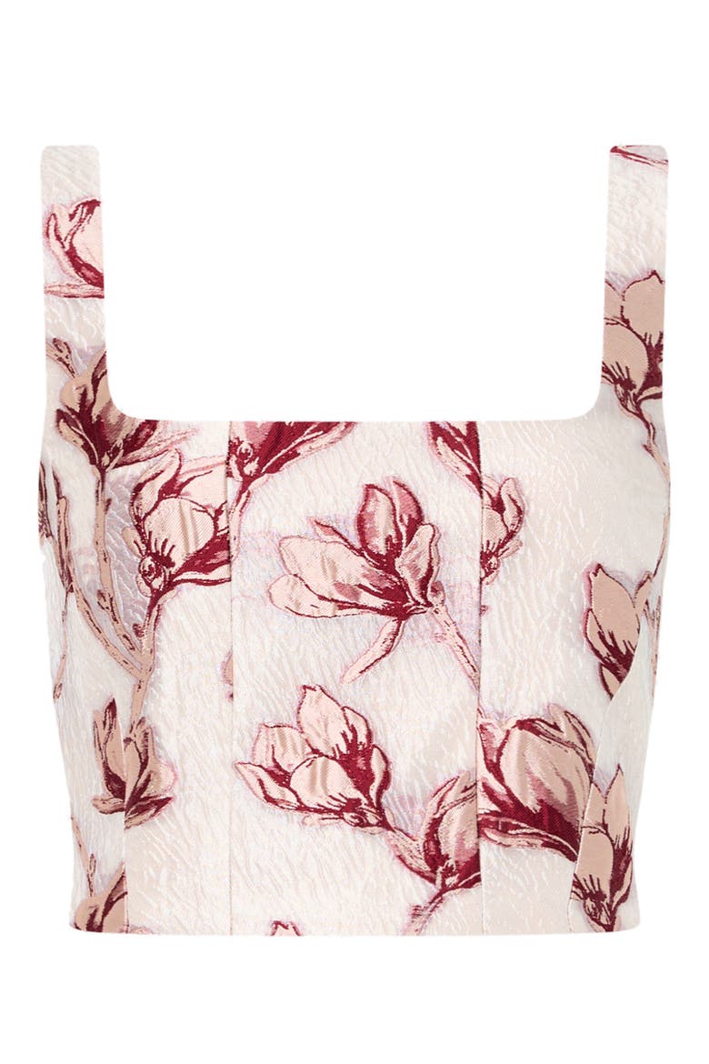 Paige Floral Crop Top, Alternate, color, PINK/ WHITE
