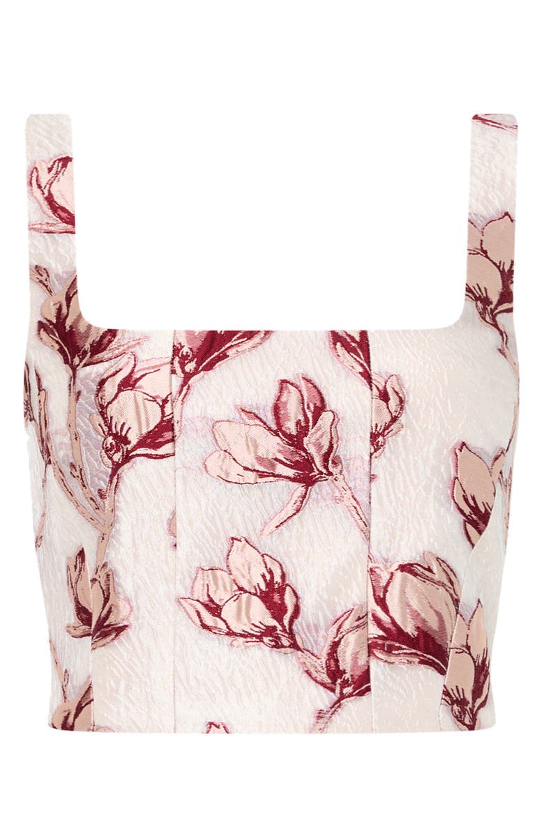 Milly Paige Floral Crop Top, Alternate, color, Pink/ White