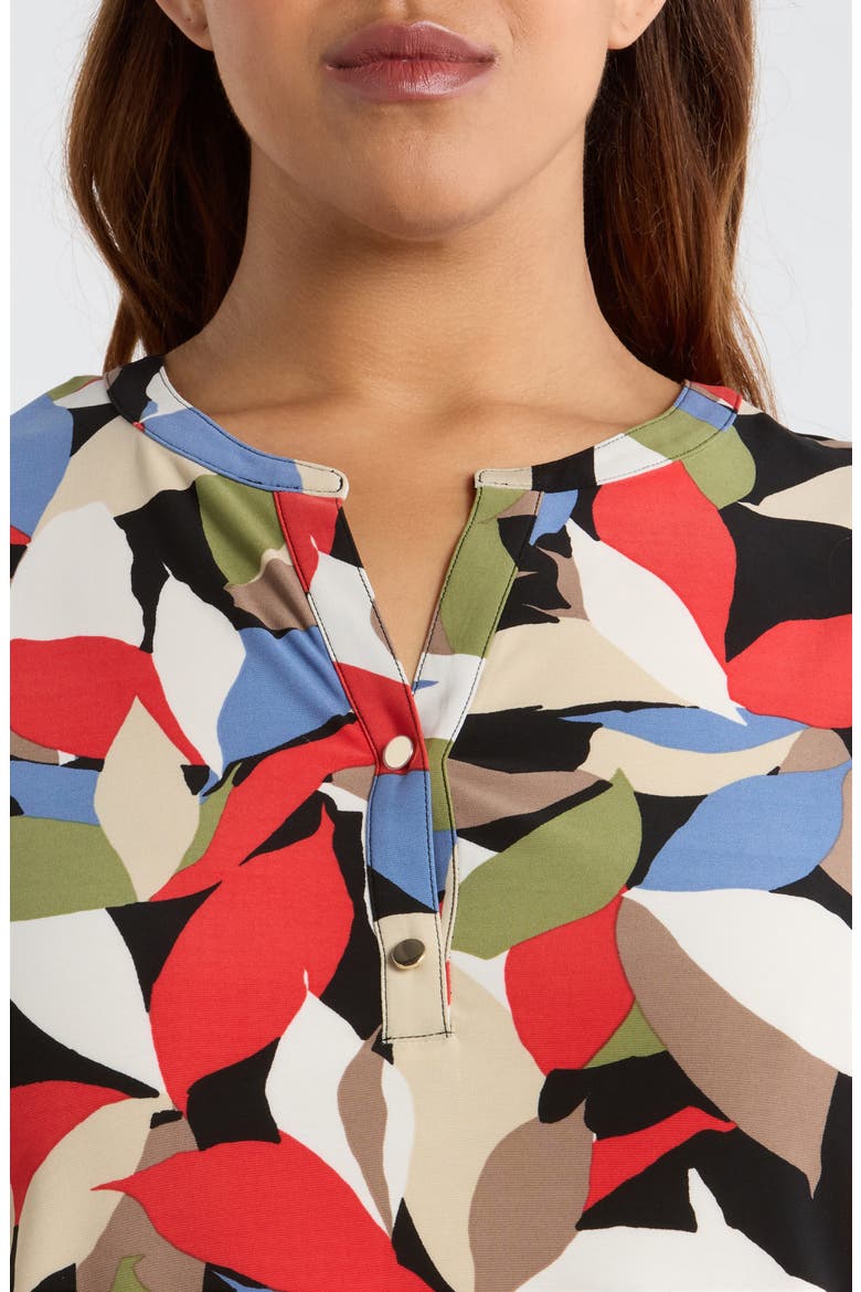 Leaf Print Knit Top, Alternate, color, ANNE BLACK MULTI