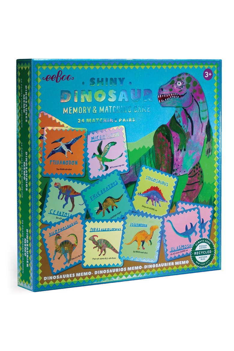 Shiny Dinosaur Memory & Matching Game, Main, color, GREEN