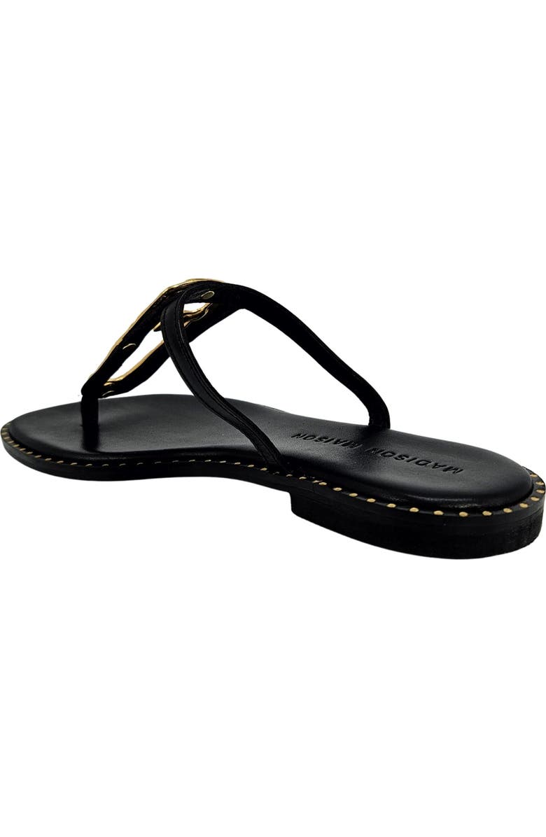 Madison Maison Leather Flat Hammered Link Sandal, Alternate, color, Black