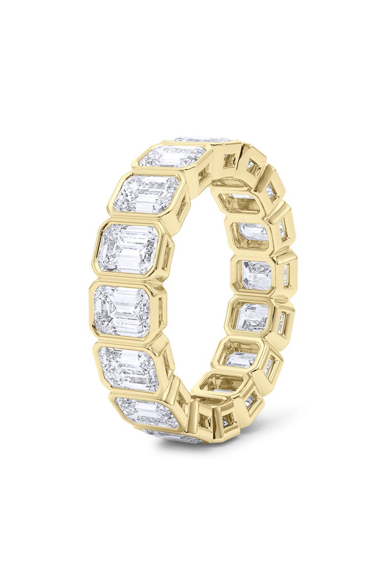 Emerald Bezel Lab Created Diamond Eternity Ring, Alternate, color, 2.73 CTW YELLOW GOLD