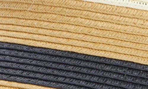 Cole Haan Stripe Packable Straw Visor In Brown