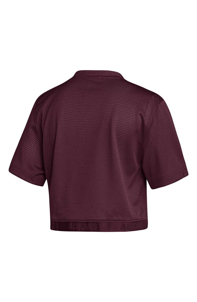 adidas Women's adidas Red Mississippi State Bulldogs Primegreen V-Neck Cropped Jersey, Alternate, color, Maroon