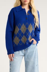 Damson Madder Saskia Wool Rugby Sweater
