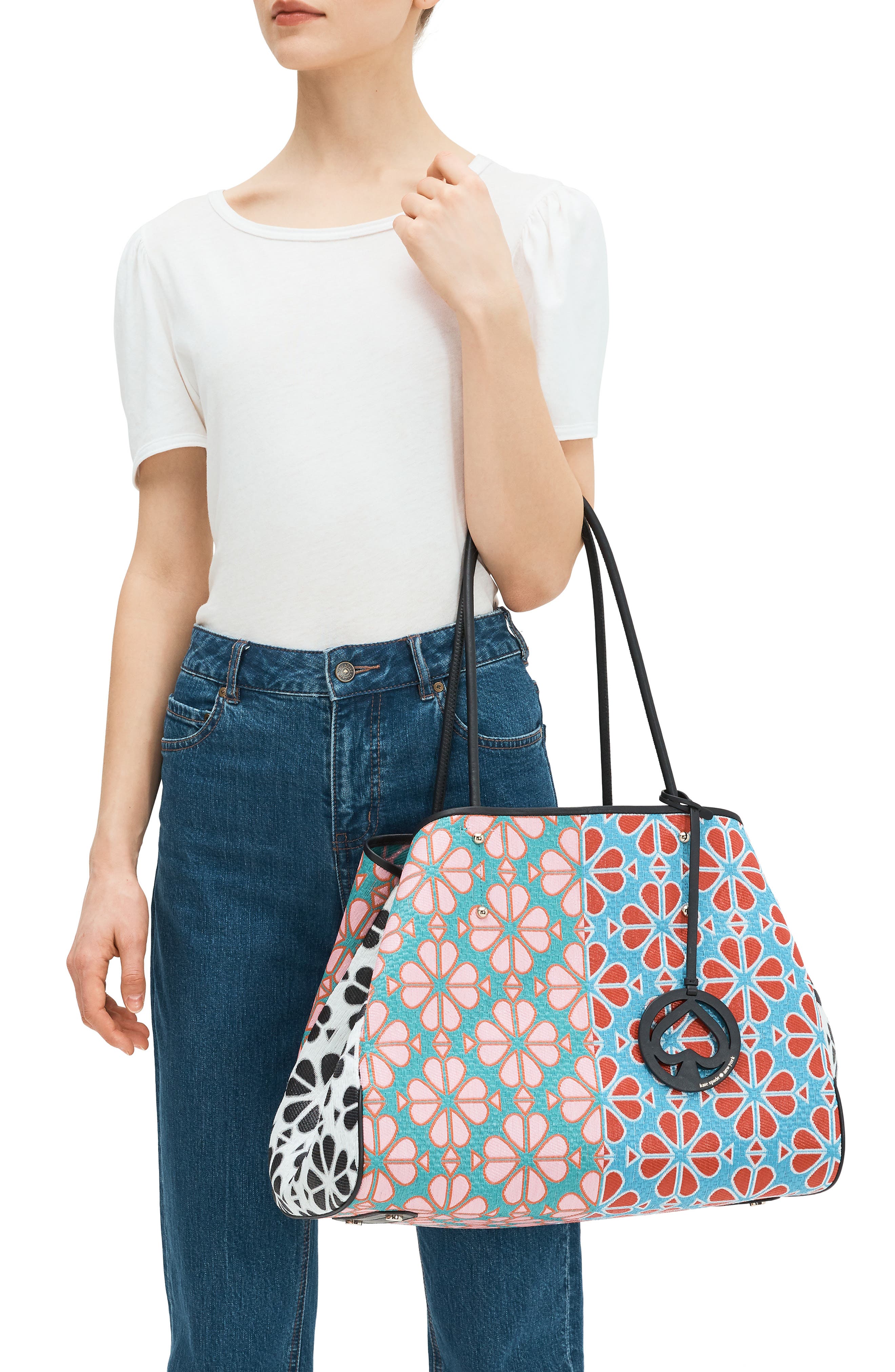 Kate Spade New York large everything spade floral tote, Alternate, color, 