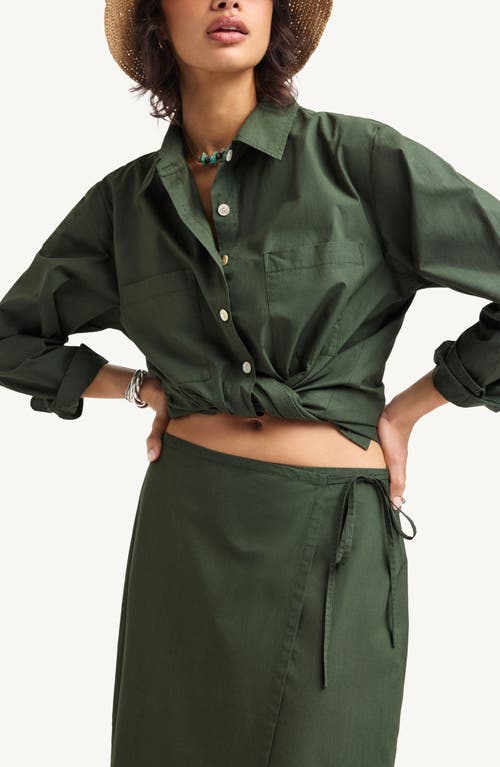 Vitamin A ® Willa Organic Linen Cover-up Wrap Skirt In Green