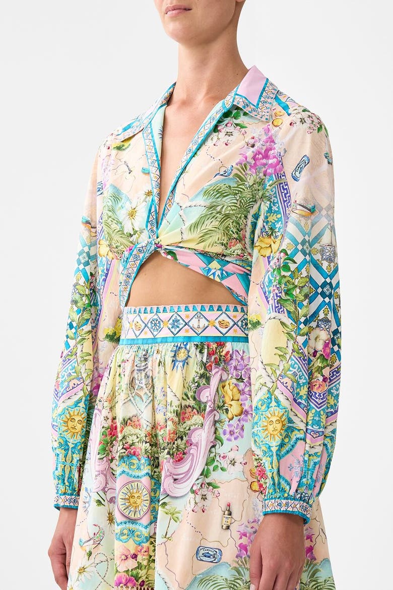 Cropped Wrap Shirt Just Coasting, Alternate, color, Just Coasting