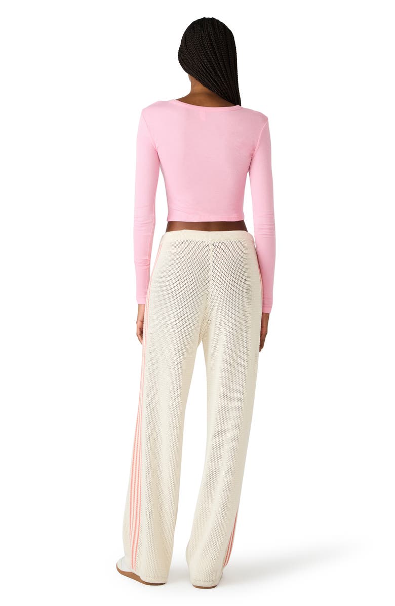 Steve Madden Paisley Open Stitch Wide Leg Pants, Alternate, color, Antique