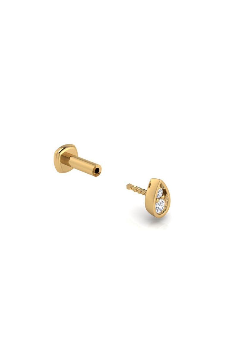 Seed2Stone Perfect-Pear Flat Back Stud, Alternate, color, Yellow Gold