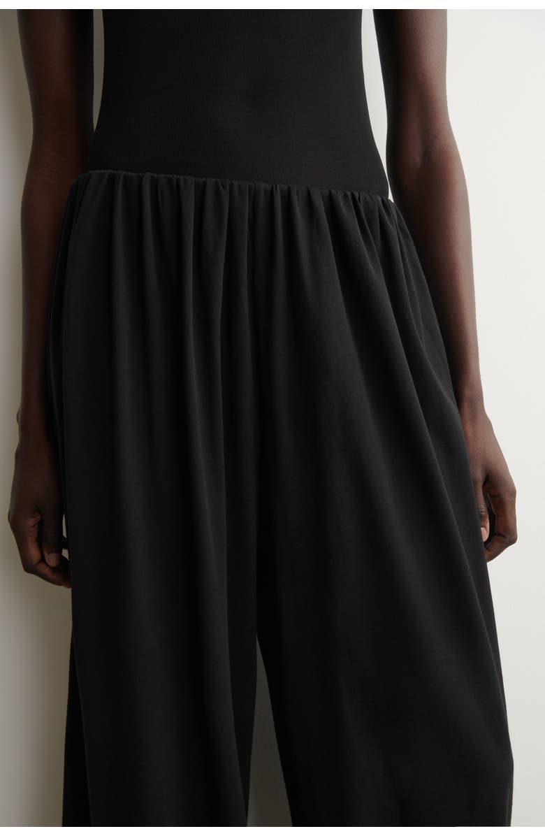 COS Gathered Cotton Balloon-leg Trousers, Alternate, color, Black