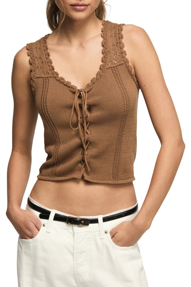 Festival Lace-Up Knit Vest, Main, color, MALT