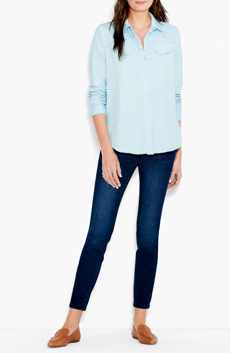 NZT by NIC+ZOE Angled Pocket Button-Up Shirt, Alternate, color, 