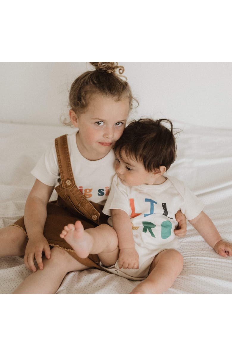 Finn + Emma Organic Baby Graphic Bodysuit | Lil Bro, Alternate, color, Off White