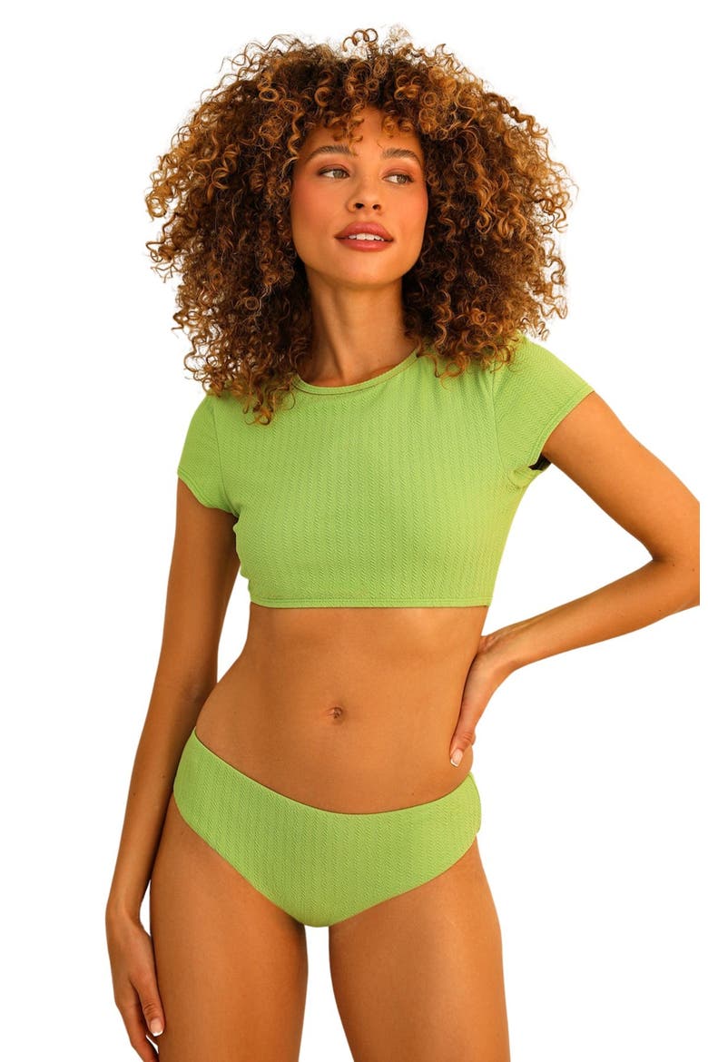 Joni Short Cap Sleeve Bikini Top, Main, color, Avocado