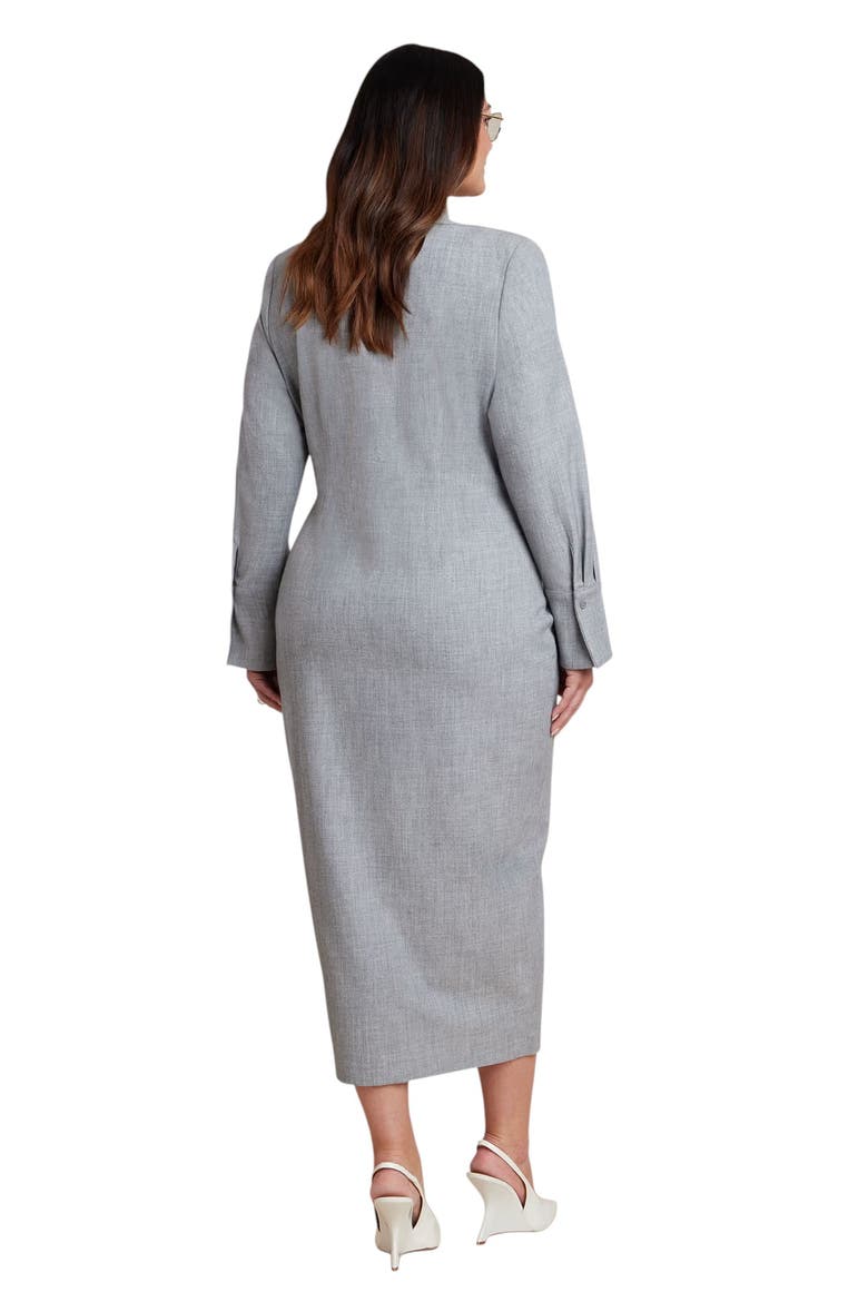 Collared Midi Dress, Alternate, color, HEATHER GREY