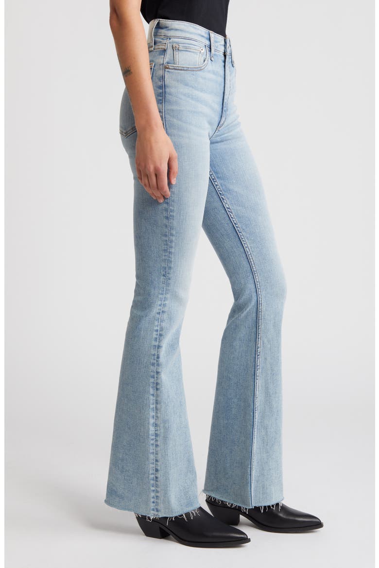 Casey Raw Hem High Waist Flare Jeans, Alternate, color, LOLA