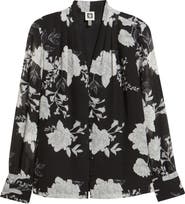 Anne Klein Floral Print Pleated Shirt