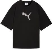 PUMA Essentials Bedazzled Rhinestone Embellished Cotton Graphic T-Shirt