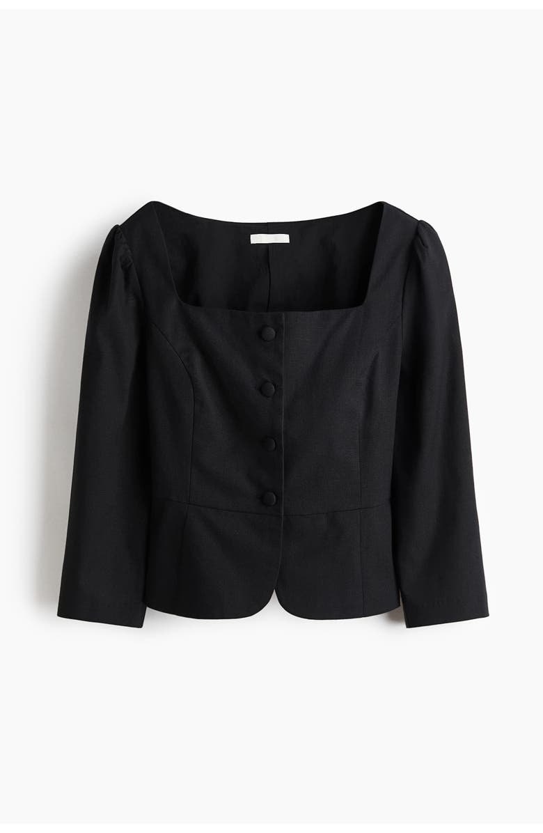 H&M Square-neck Blazer, Main, color, Black