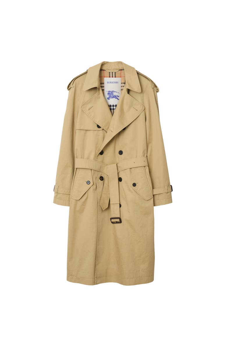 Burberry Mid-length Gabardine Trench Coat, Alternate, color, Hamper Beige