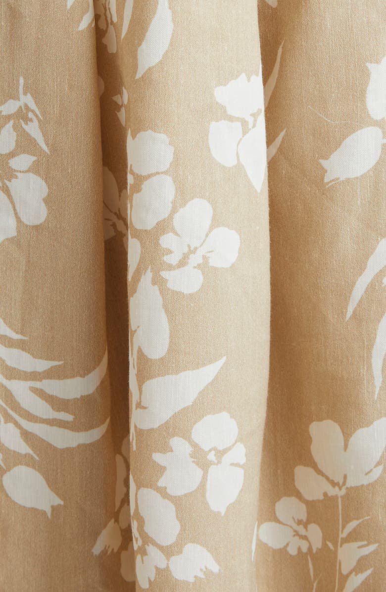 Veronica Beard Amalia Floral Cotton Blend Halter Dress, Alternate, color, Stone Khaki/ Off White