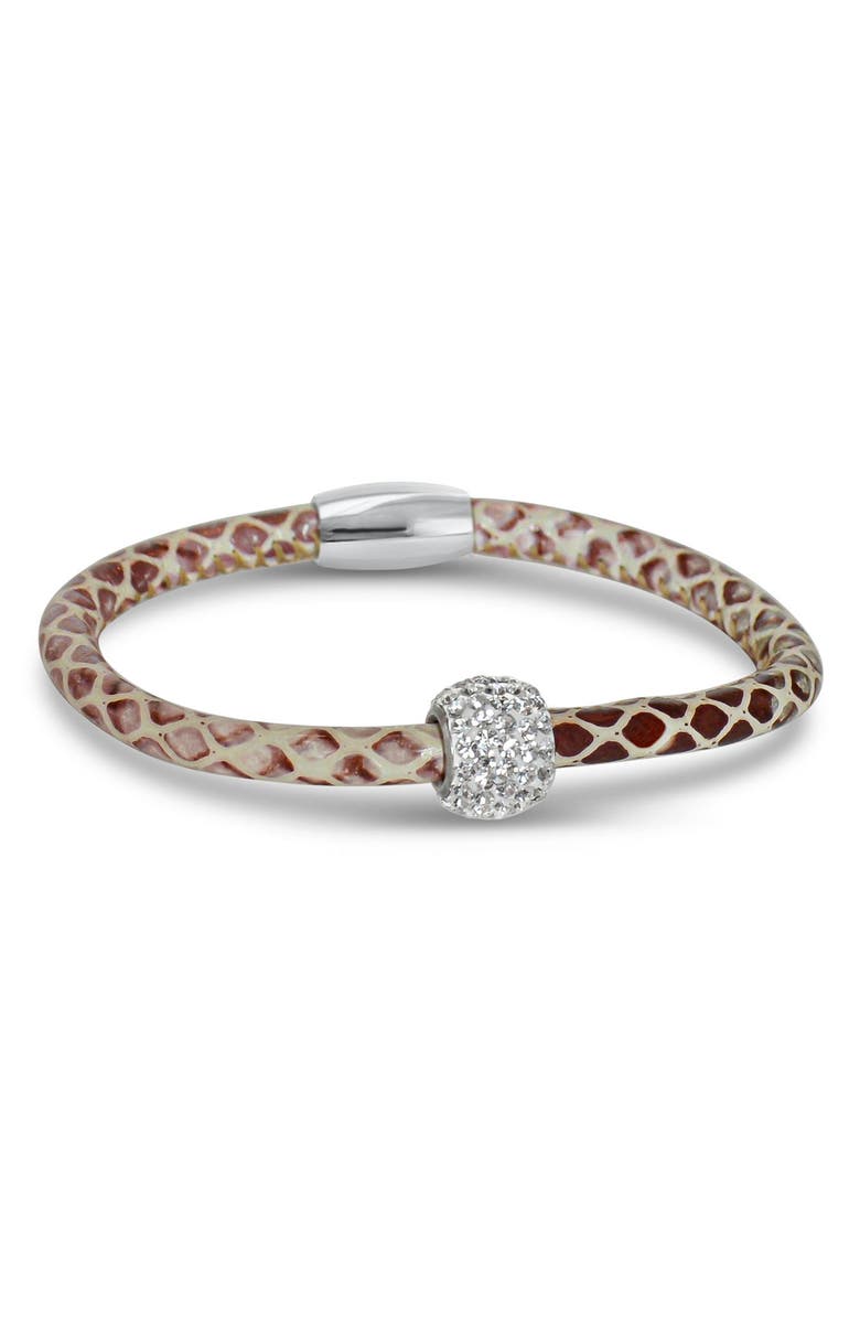 Liza Schwartz Bedazzle Leather Bracelet, Main, color, 