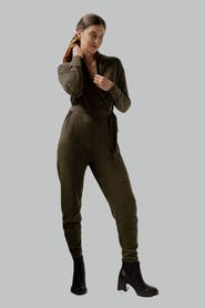 SSKEIN Wrap Neck Jumpsuit