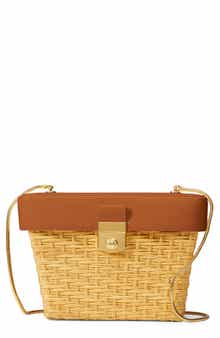 Veronica Beard Lock Rattan Box Bag