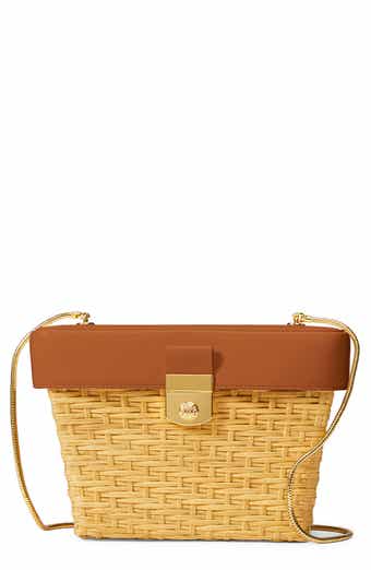 Veronica Beard Lock Rattan Box Bag