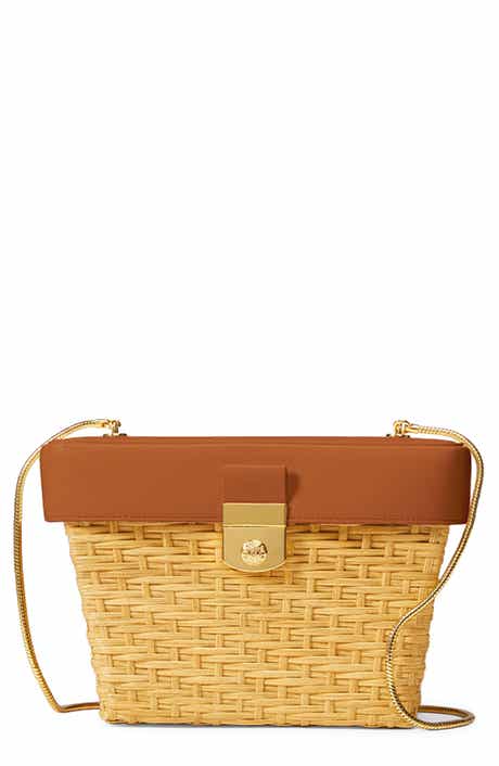 Veronica Beard Lock Rattan Box Bag