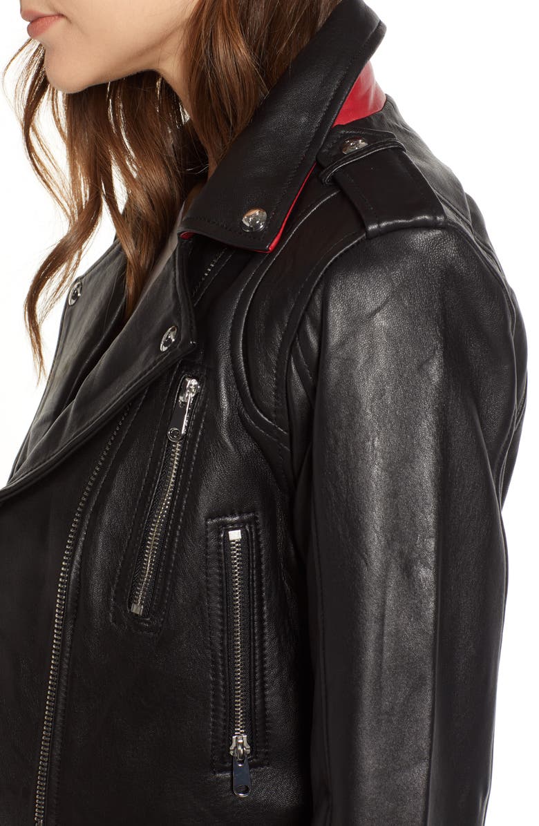 Sam Edelman Jacket Sam Edelman Crop Leather Moto Jacket | Nordstrom