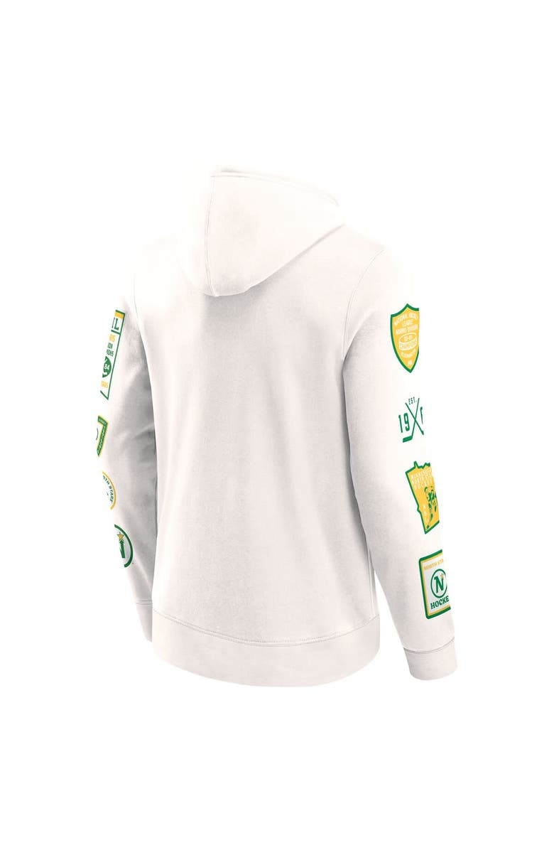 FANATICS Men's Fanatics  White Minnesota North Stars Vintage Letterman Pullover Hoodie, Alternate, color, White